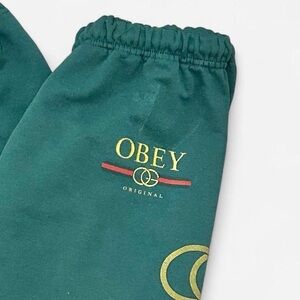 Small Vintage y2K Obey hunter green joggers